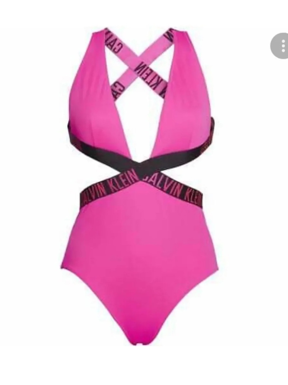 Calvin Klein Hot Pink One-Piece Swimsuit with Black Logo Straps